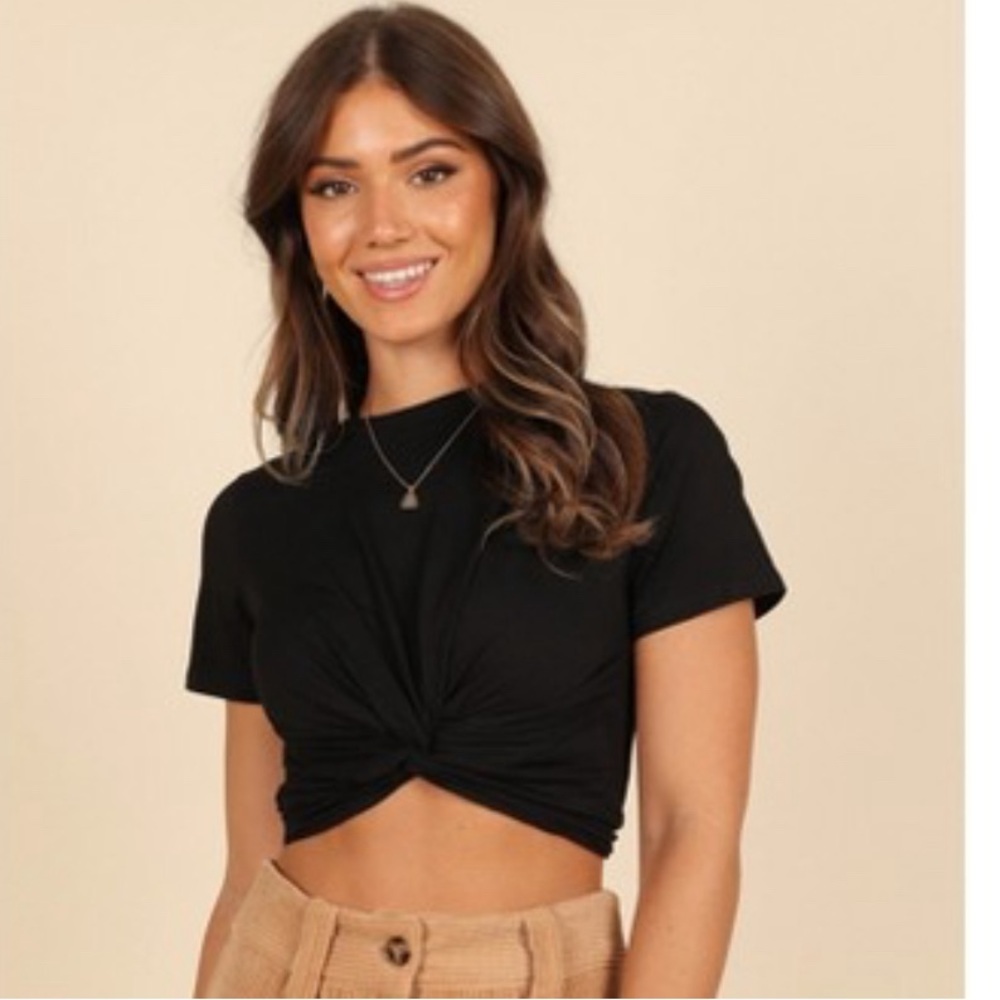 Petal & Pup Crop T-shirt.